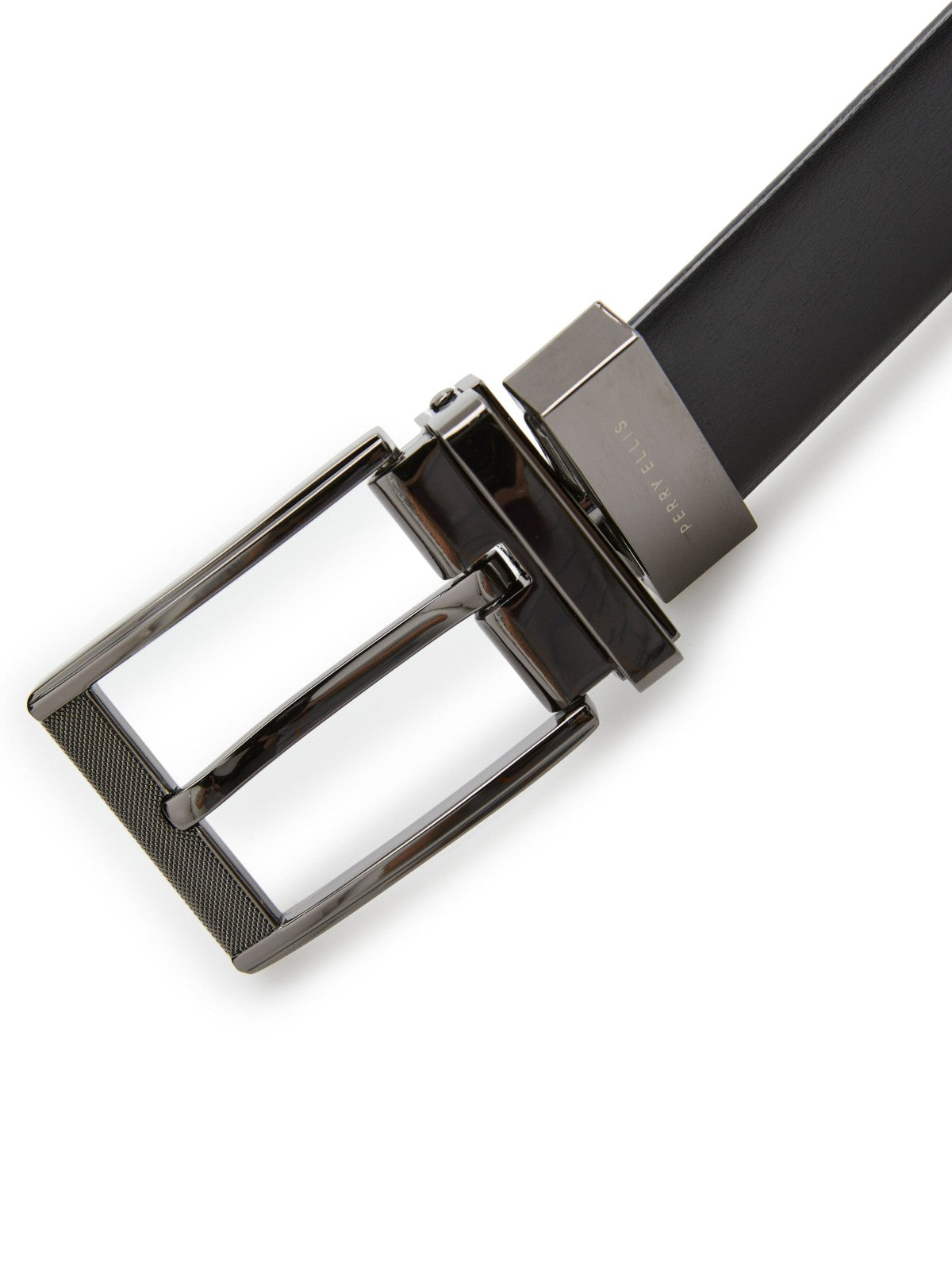 Mesh Buckle Reversible Leather Belt