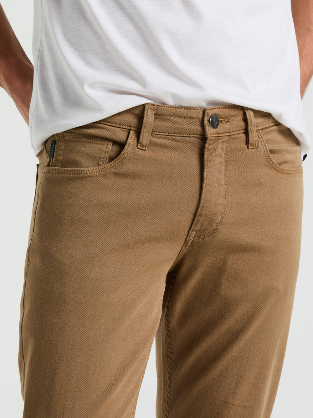 Slim Fit Dyed Solid Twill Five Pocket Pant