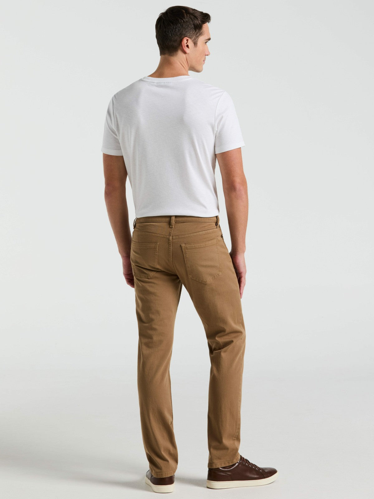 Slim Fit Dyed Solid Twill Five Pocket Pant