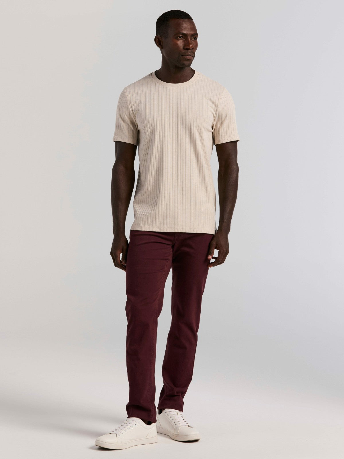 Slim Fit Dyed Solid Twill Five Pocket Pant