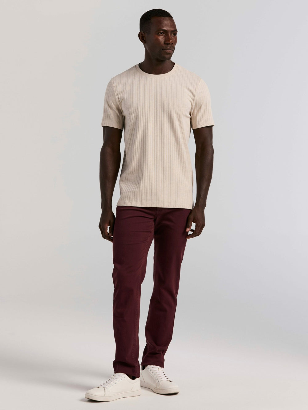 Slim Fit Dyed Solid Twill Five Pocket Pant
