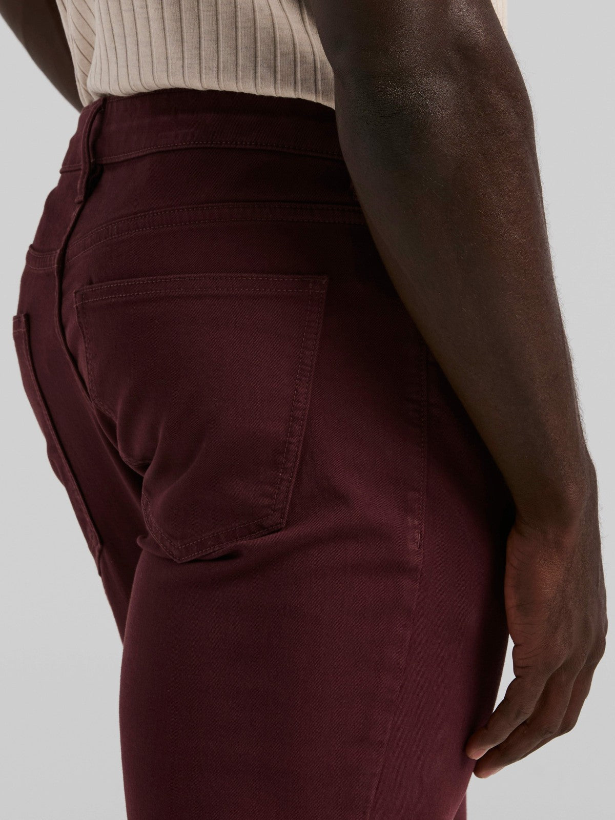 Slim Fit Dyed Solid Twill Five Pocket Pant