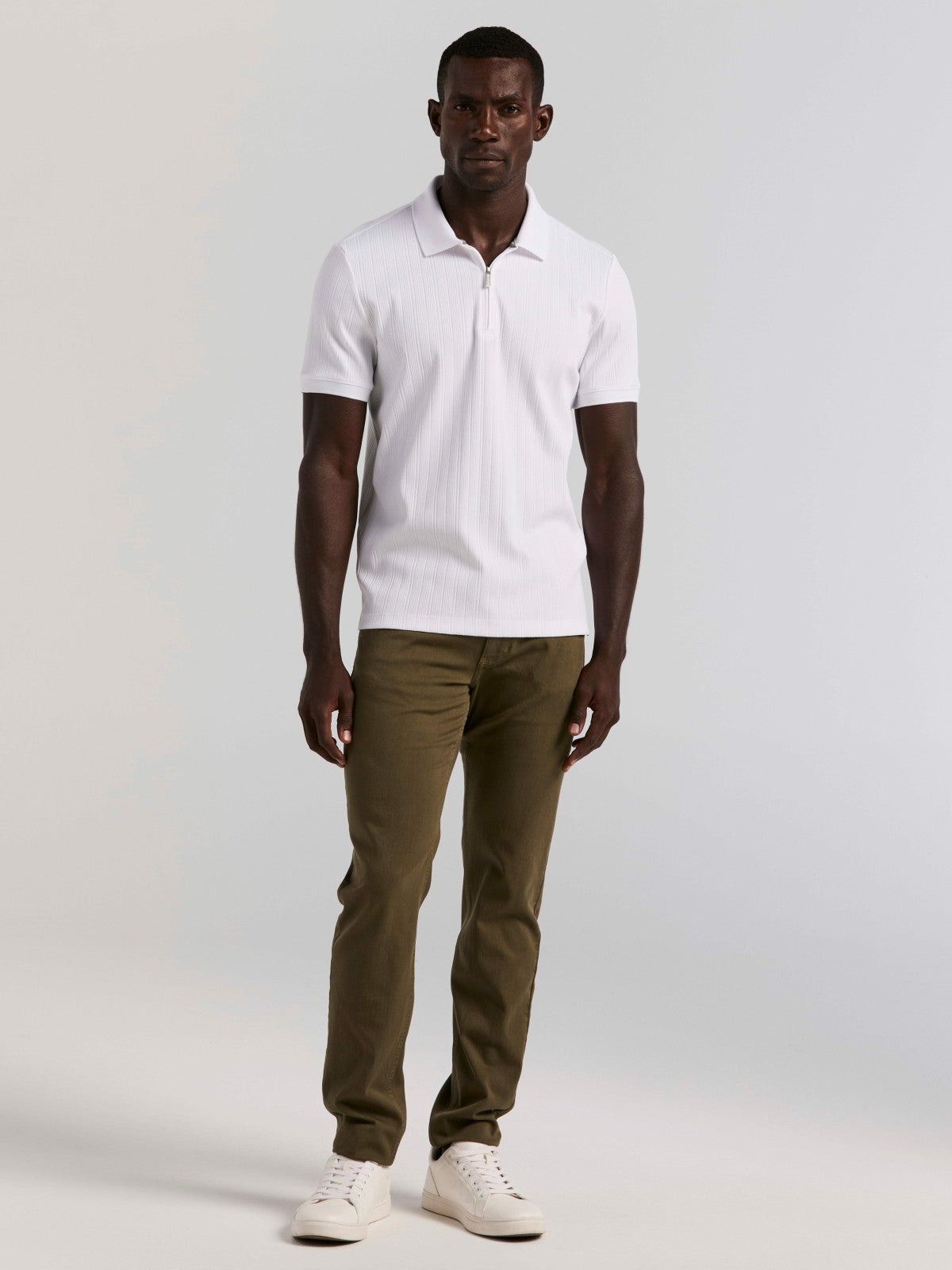 Slim Fit Dyed Solid Twill Five Pocket Pant