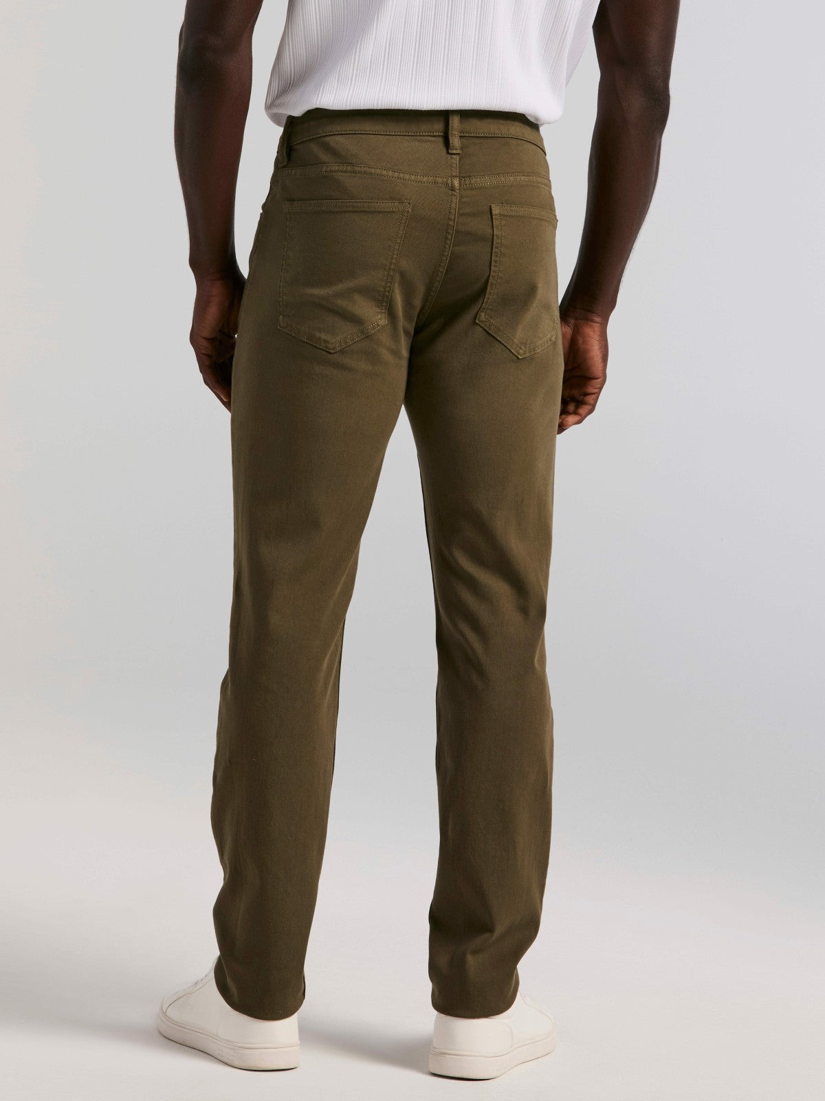 Slim Fit Dyed Solid Twill Five Pocket Pant