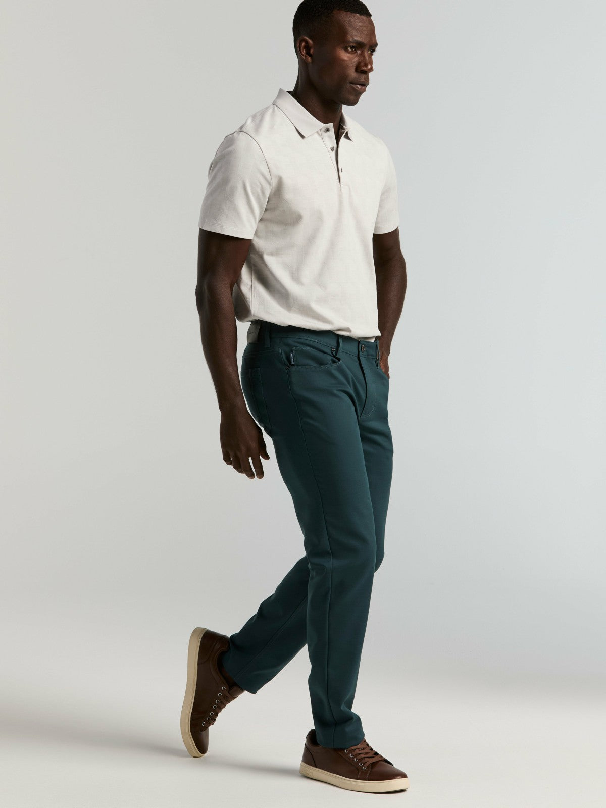 Slim Fit Double Cloth 5-Pocket Pants