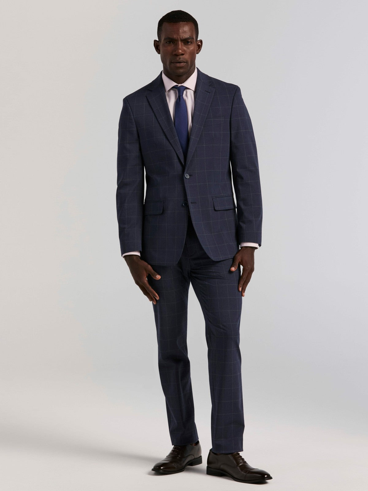Slim Fit Windowpane Suit Pant