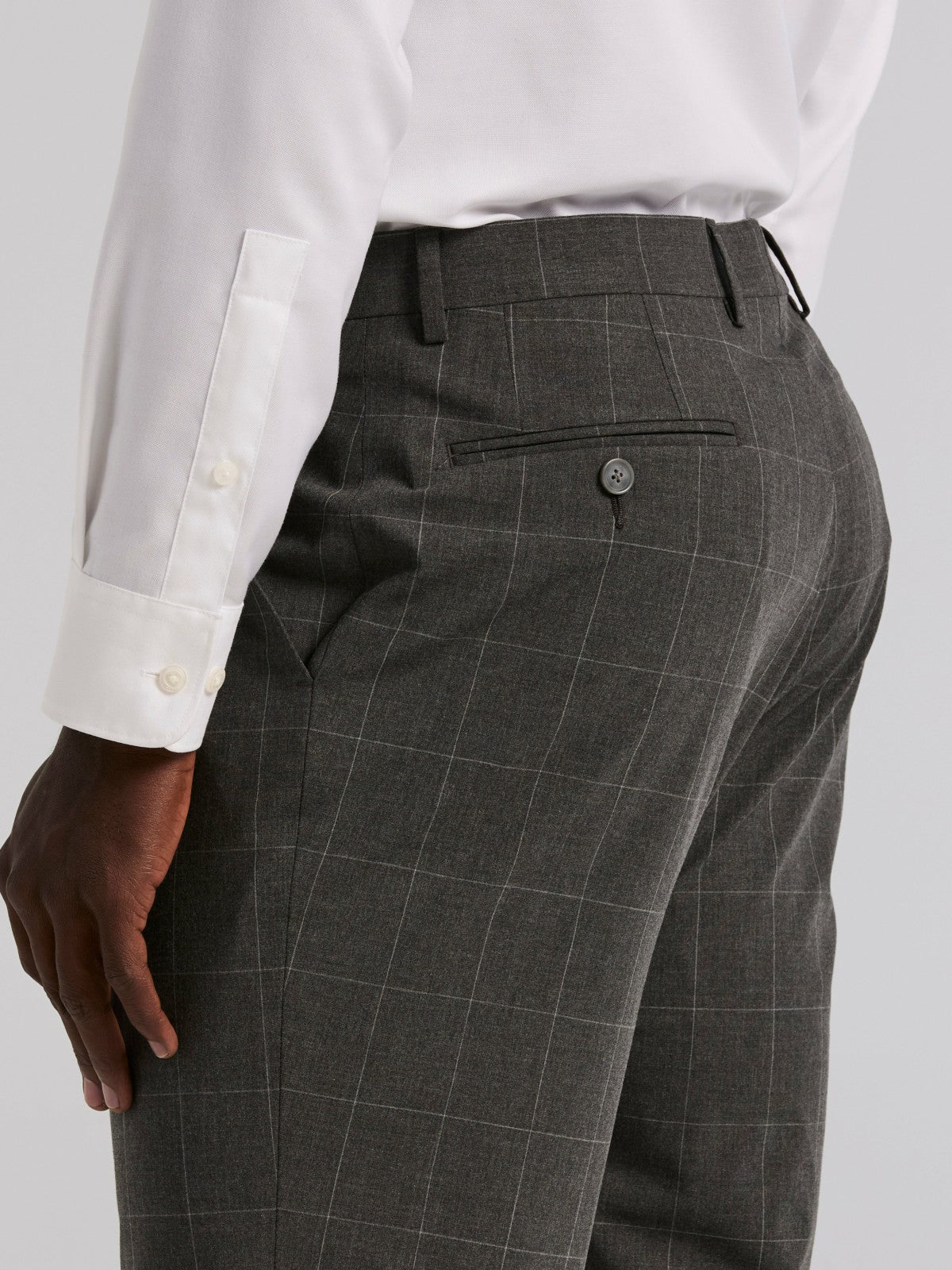 Slim Fit Windowpane Suit Pant
