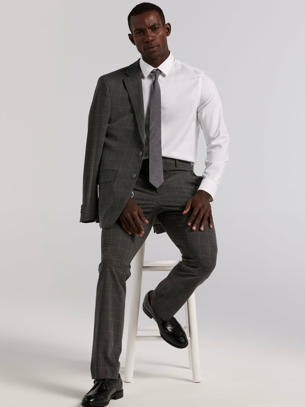 Slim Fit Windowpane Suit Pant