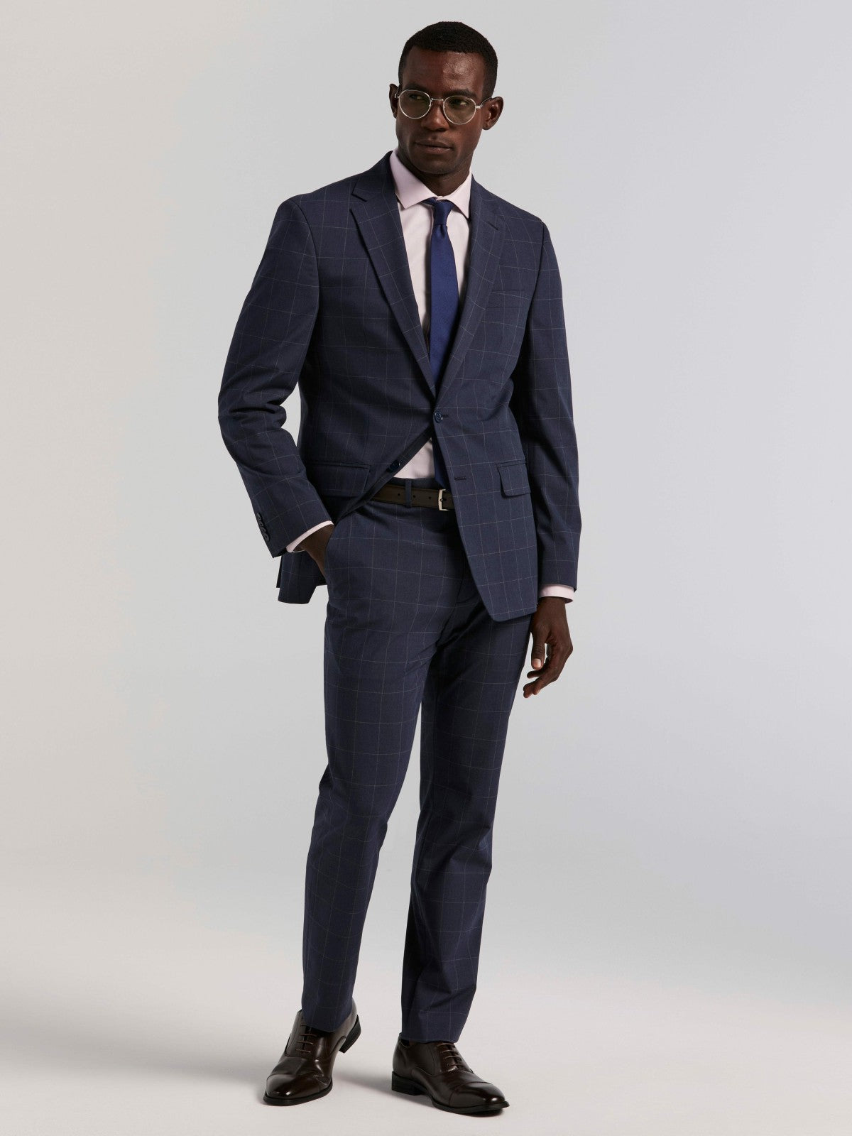 Slim Fit Windowpane Suit Pant
