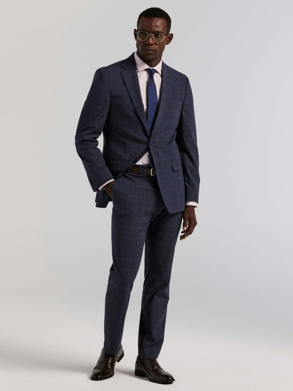 Slim Fit Windowpane Suit Pant