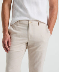 Slim Fit Flat Front Linen Blend Chino Pant
