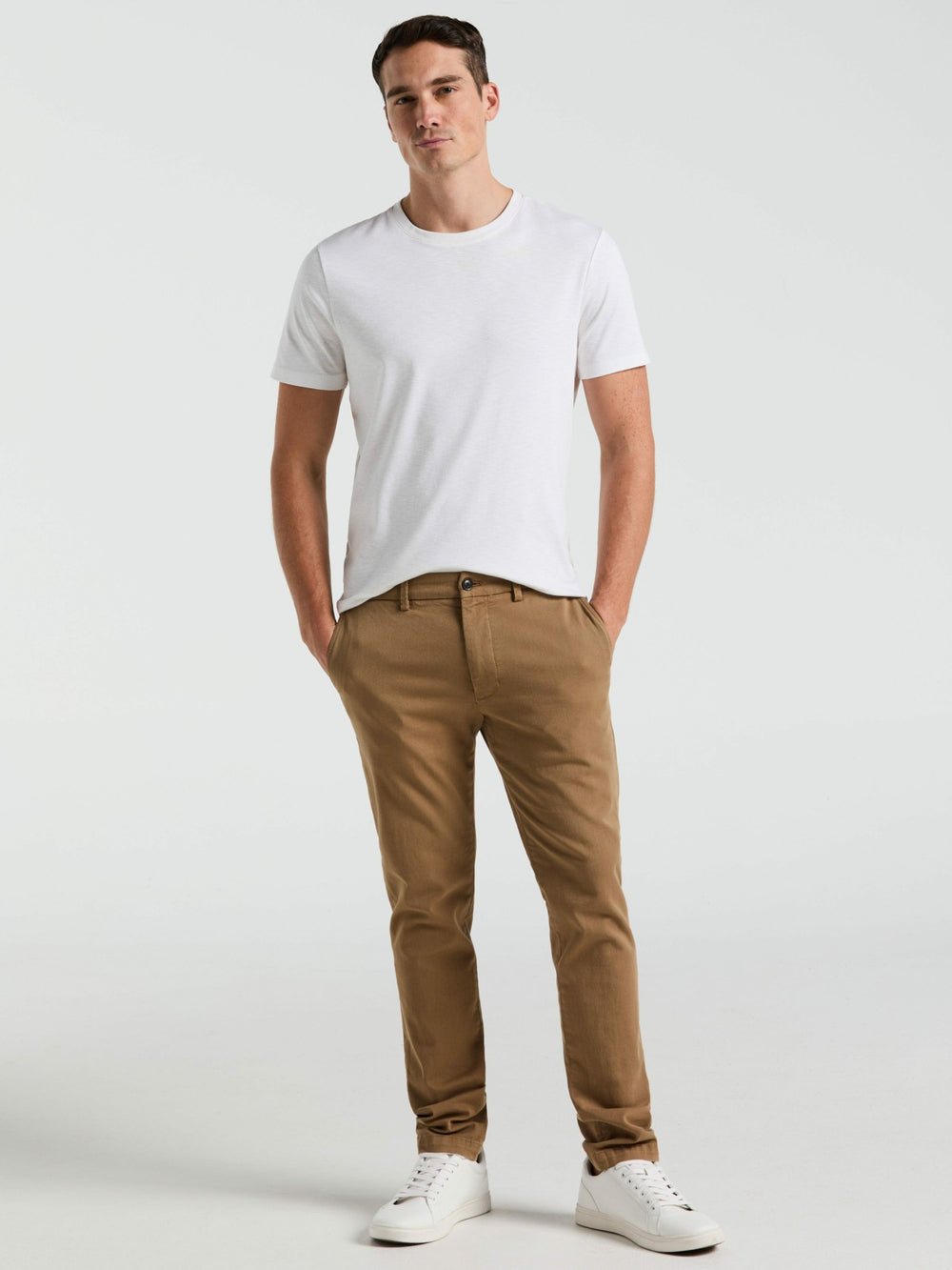 Slim Fit Dyed Solid Twill Chino Pant
