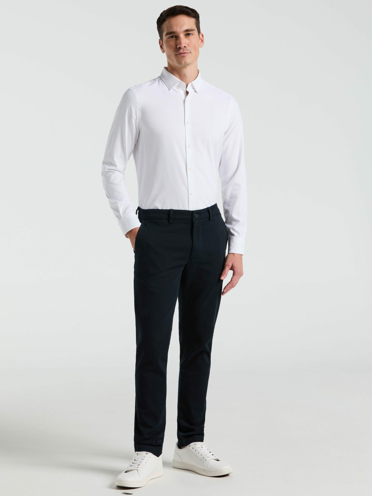 Slim Fit Dyed Solid Twill Chino Pant