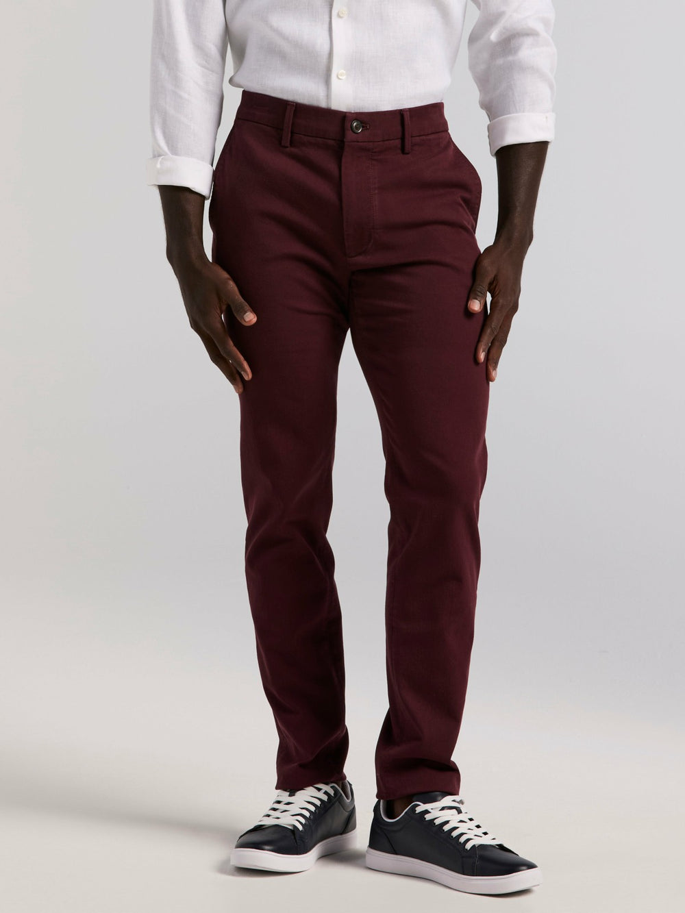 Slim Fit Dyed Solid Twill Chino Pant