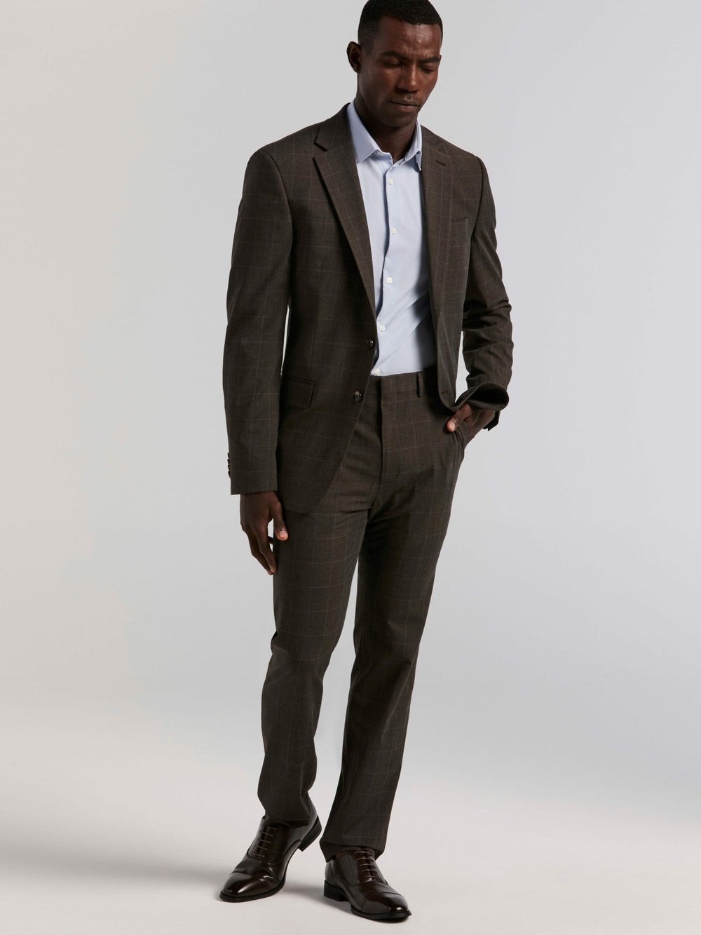 Slim Fit Windowpane Suit Pant