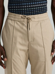 Slim Fit Linen Blend Drawstring Pants