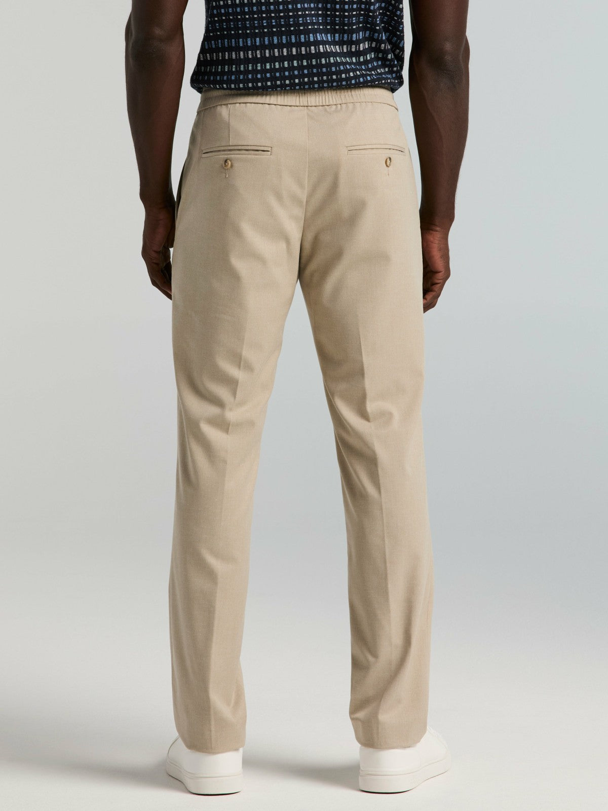 Slim Fit Linen Blend Drawstring Pants