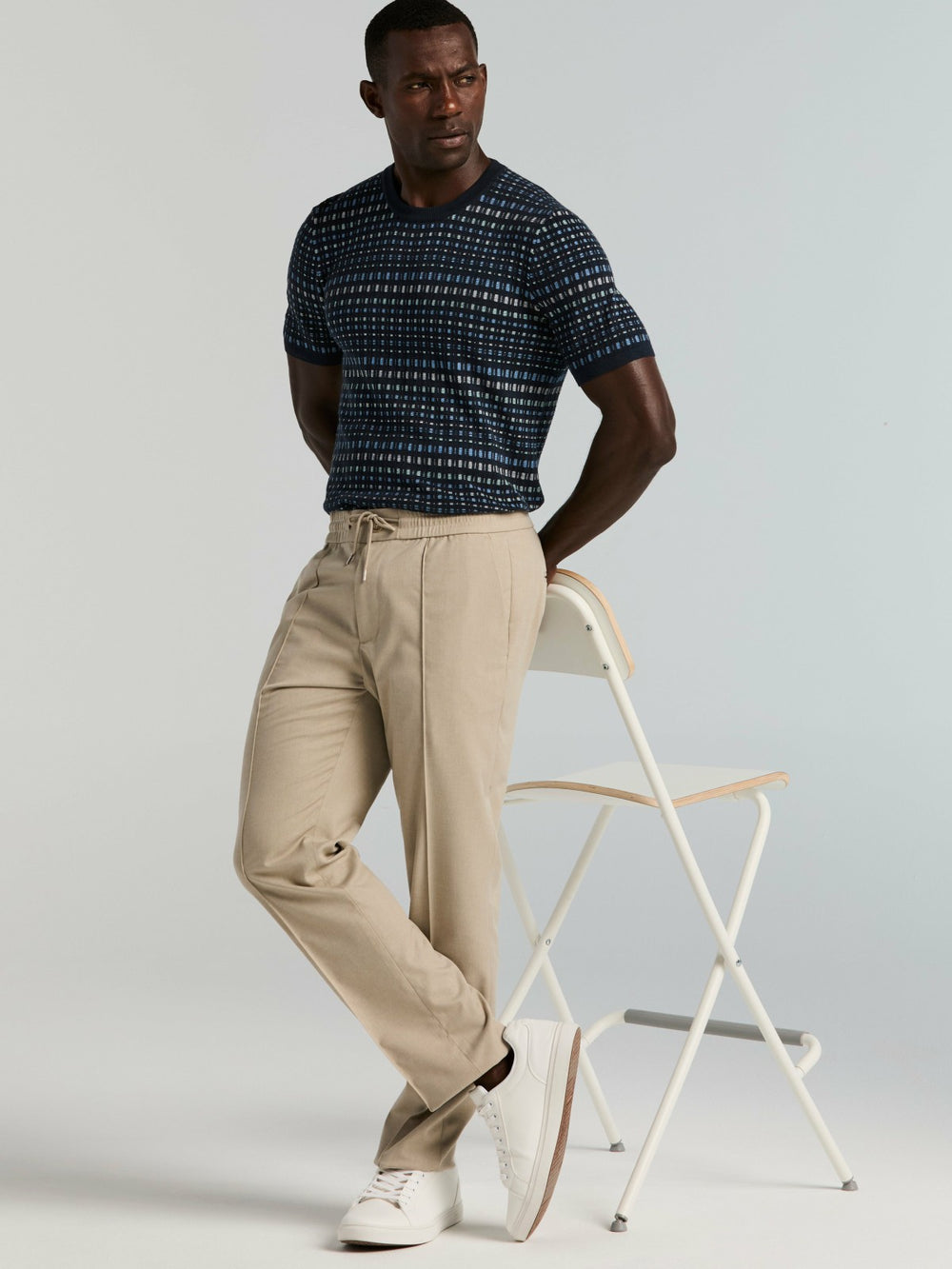Slim Fit Linen Blend Drawstring Pants