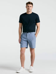 8" Flat Front Linen Cotton Short