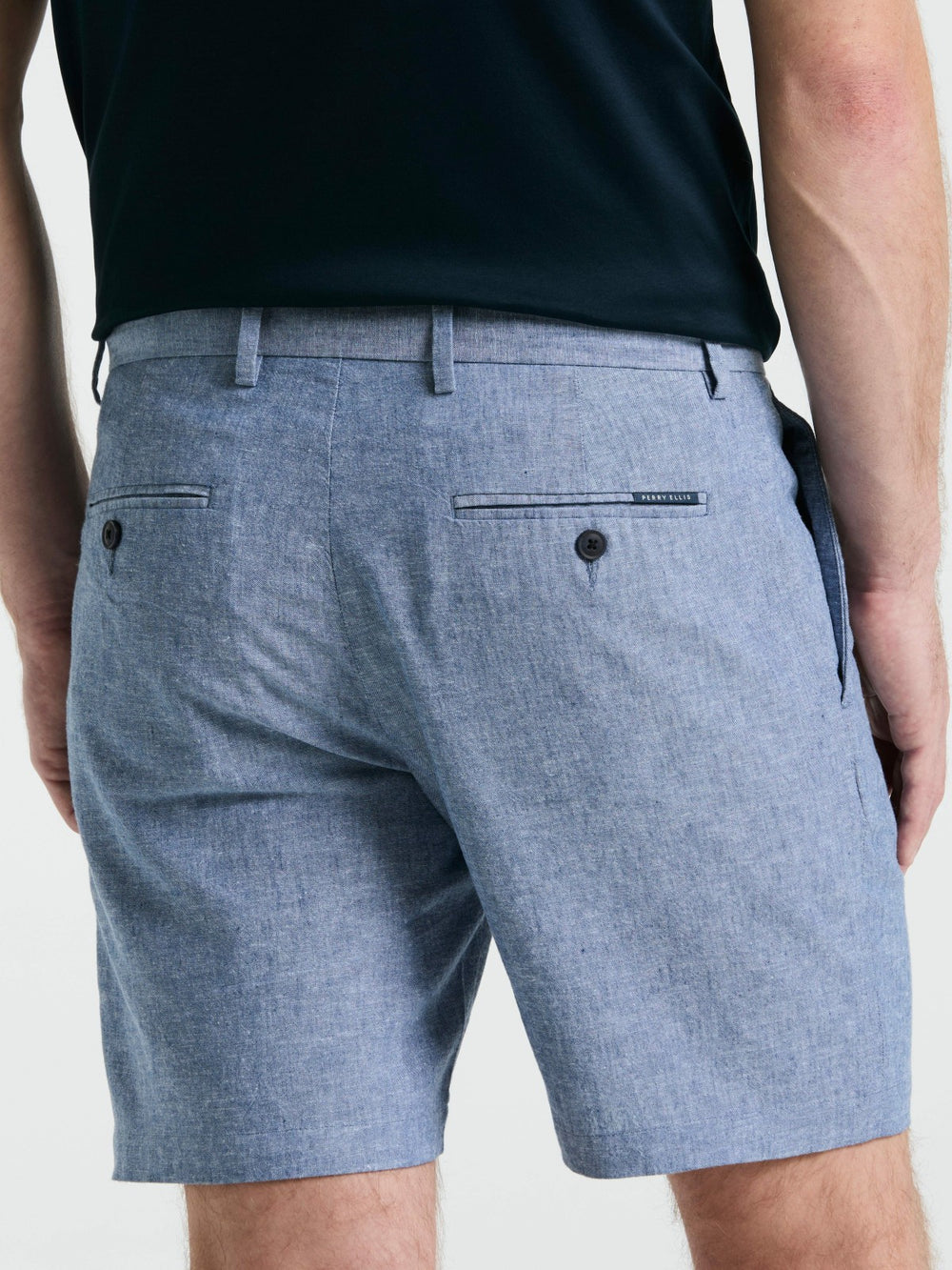 8" Flat Front Linen Cotton Short