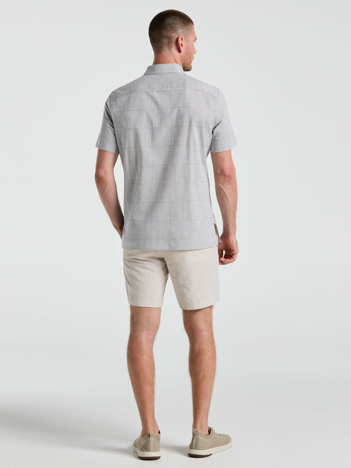 8" Flat Front Linen Cotton Short