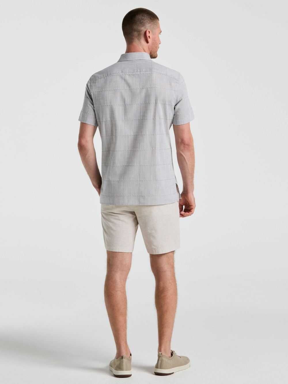 8" Flat Front Linen Cotton Short