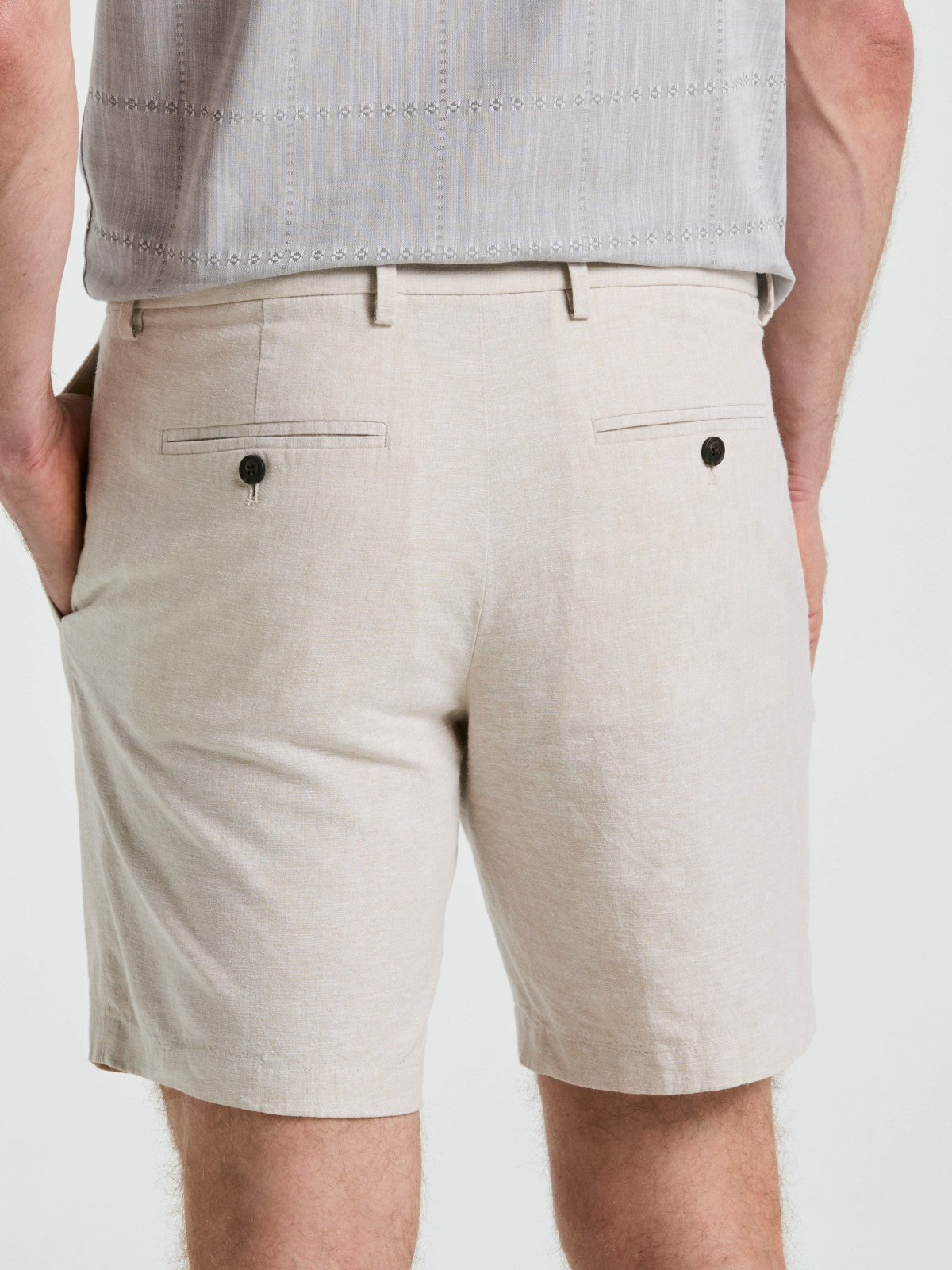 8" Flat Front Linen Cotton Short