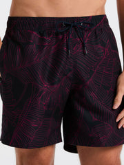 Botanical Line Print Swim Trunk