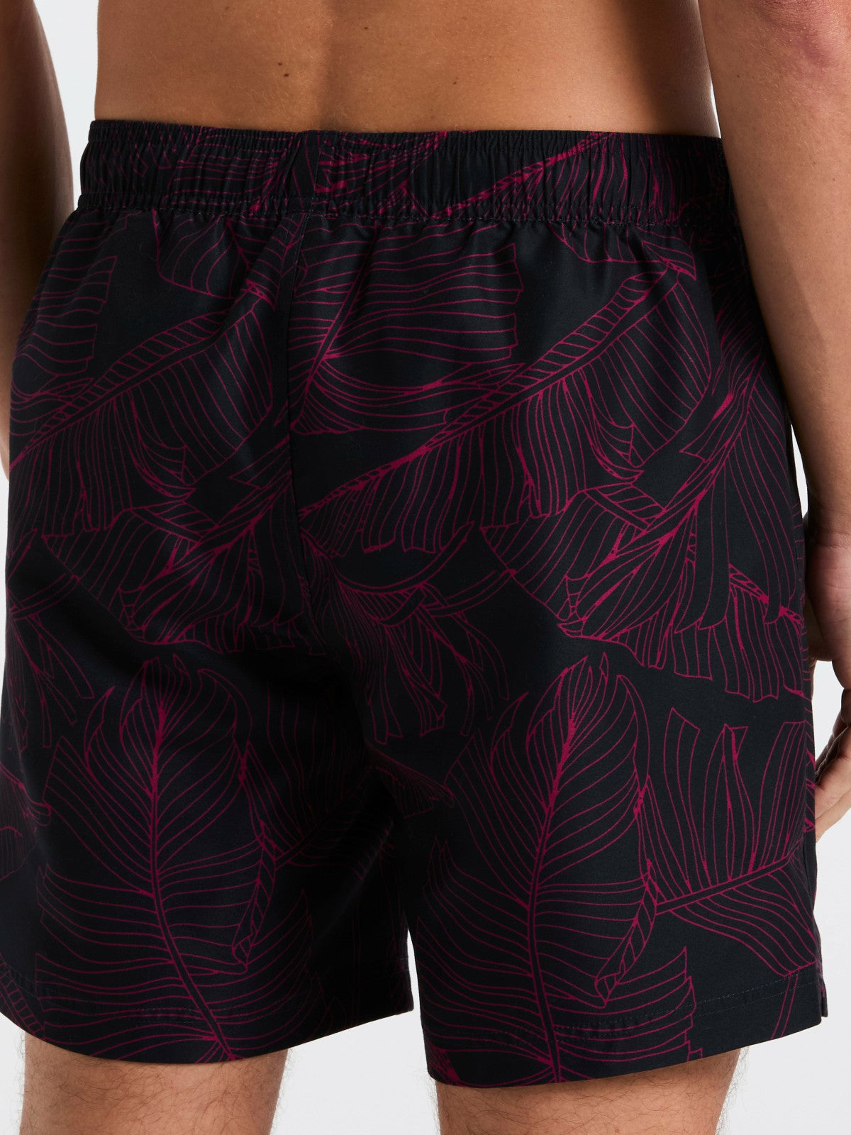 Botanical Line Print Swim Trunk