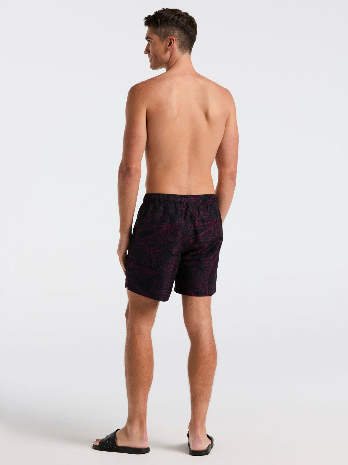 Botanical Line Print Swim Trunk