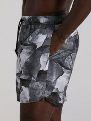 Abstract Wave Print Swim Trunk