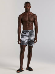 Abstract Wave Print Swim Trunk