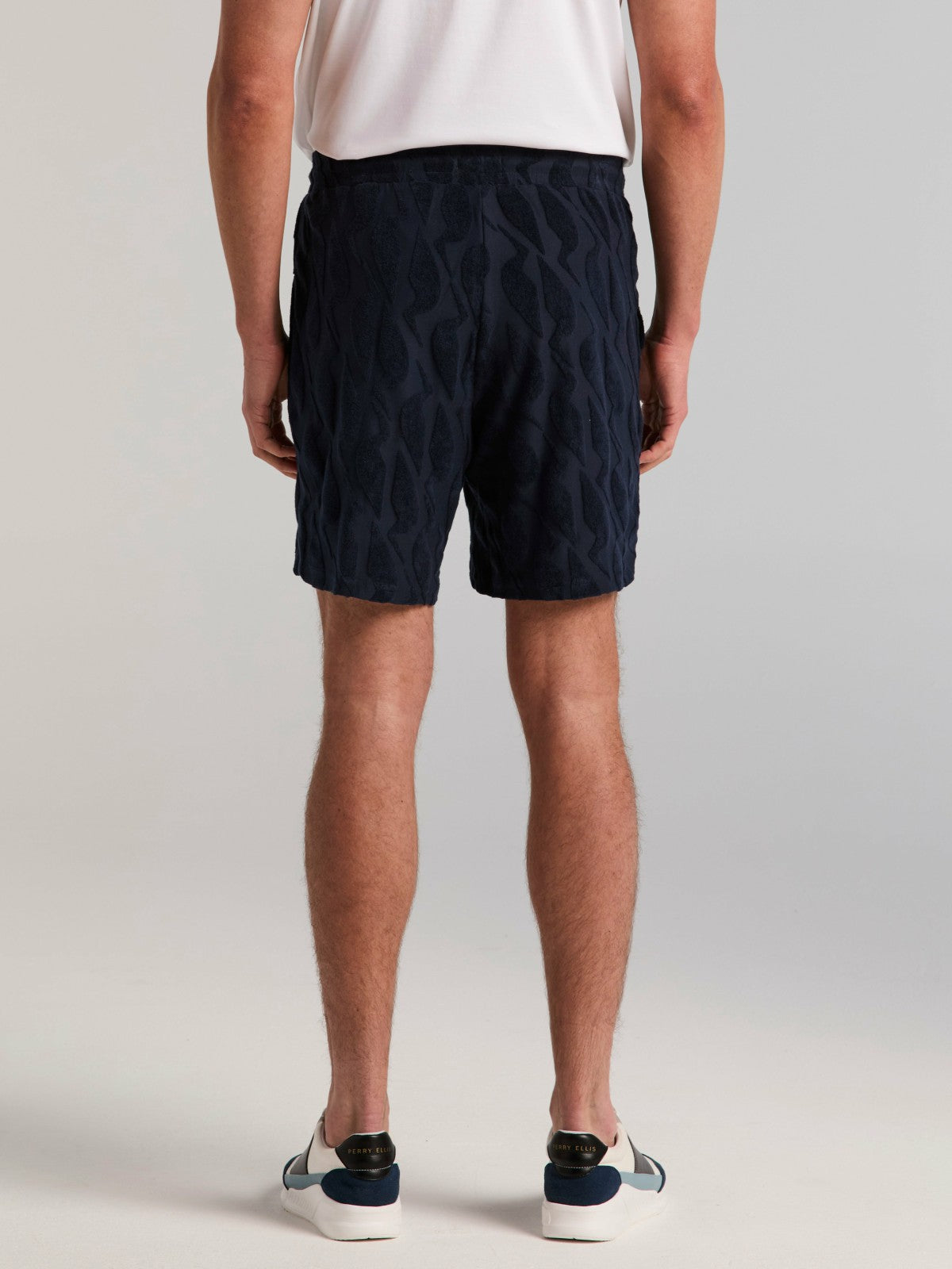 Jacquard Terry Cloth Drawstring Shorts