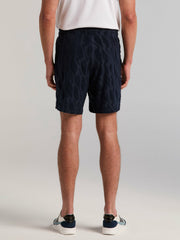 Jacquard Terry Cloth Drawstring Shorts