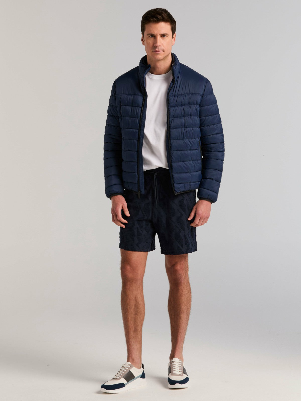 Jacquard Terry Cloth Drawstring Shorts