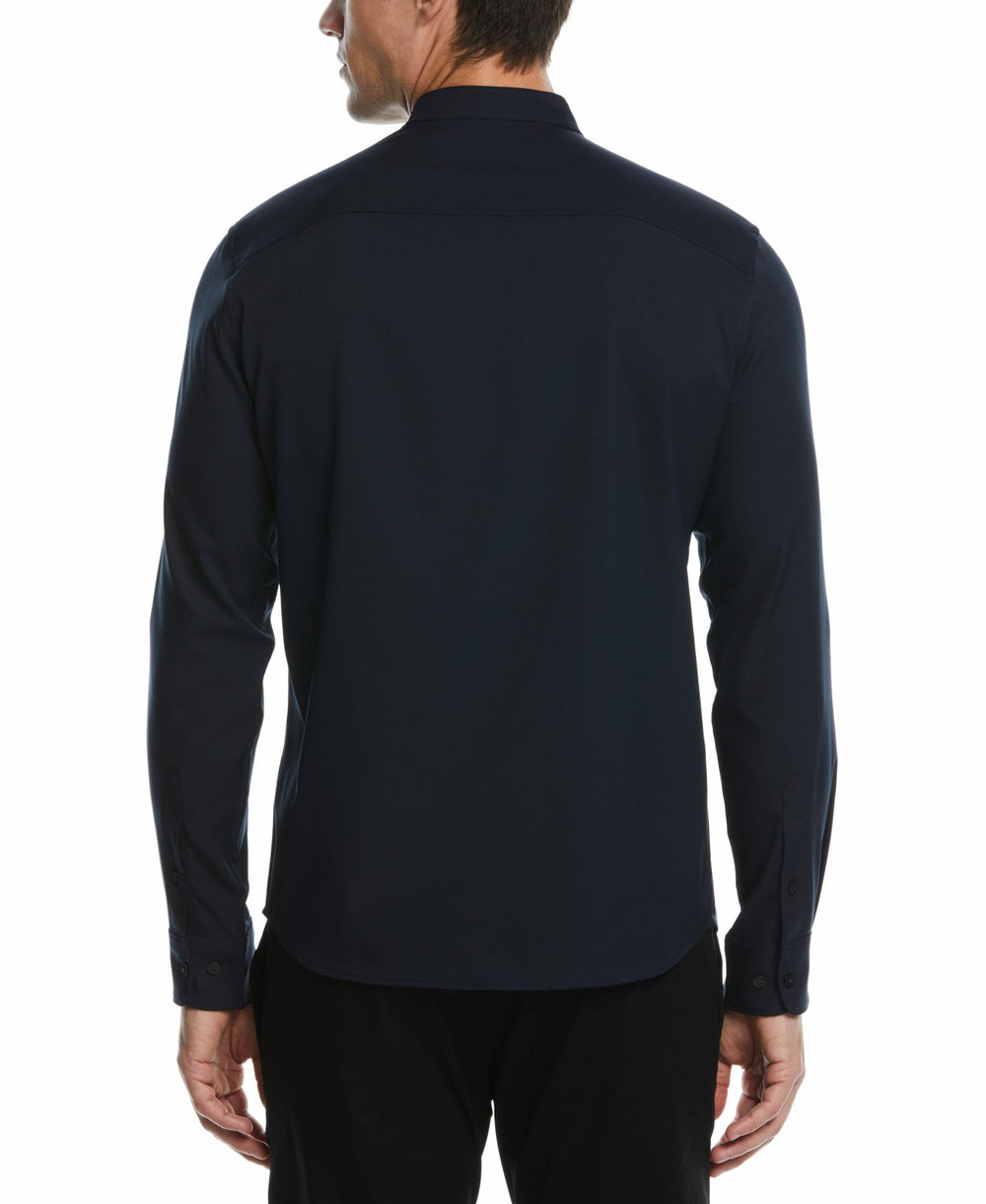 Men's Untucked Total Stretch Slim Fit Banded Collar Shirt - Perry Ellis