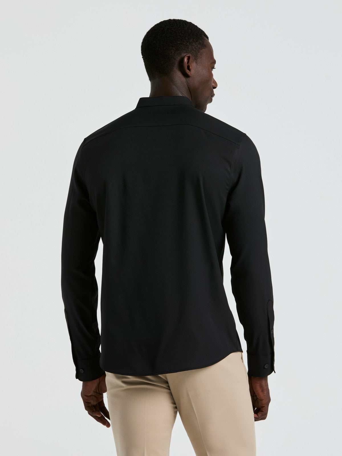 Men's Untucked Total Stretch Slim Fit Banded Collar Shirt - Perry Ellis