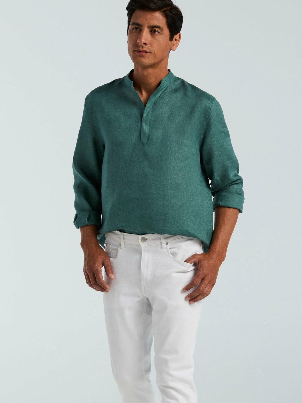 Solid Linen Popover Shirt
