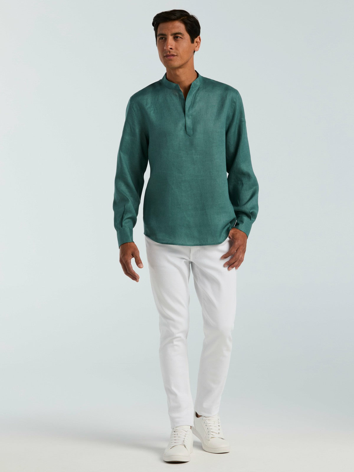 Solid Linen Popover Shirt