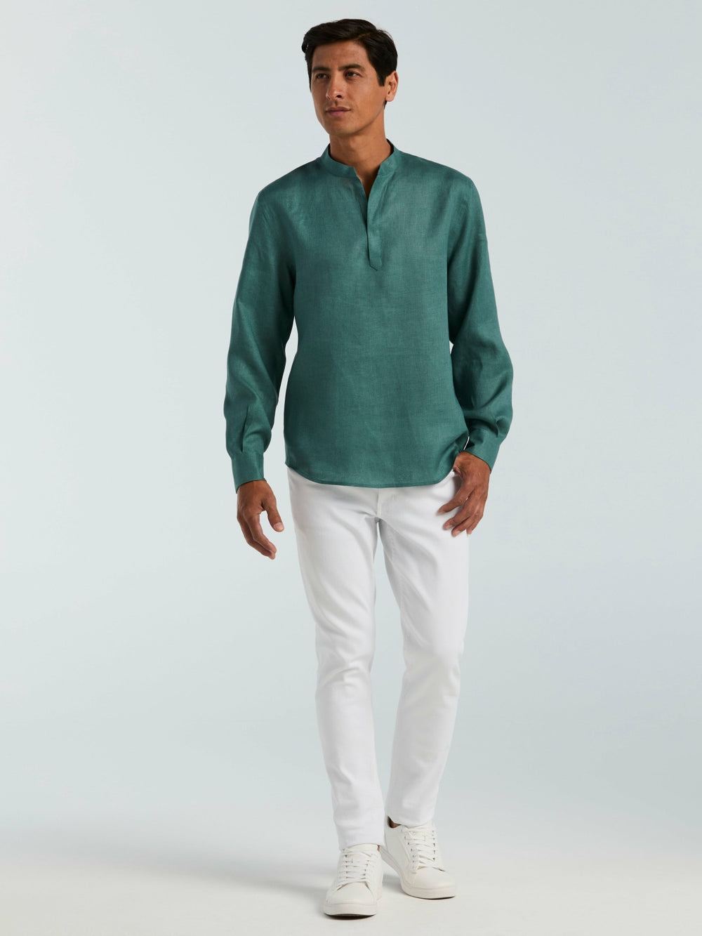 Solid Linen Popover Shirt