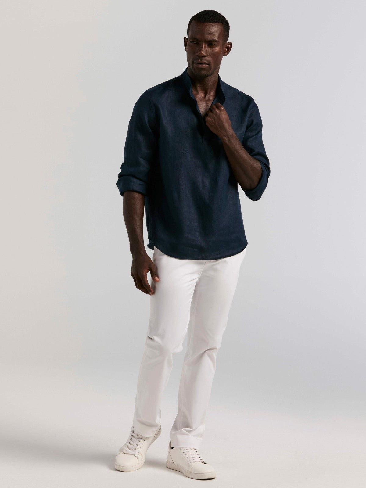 Solid Linen Popover Shirt