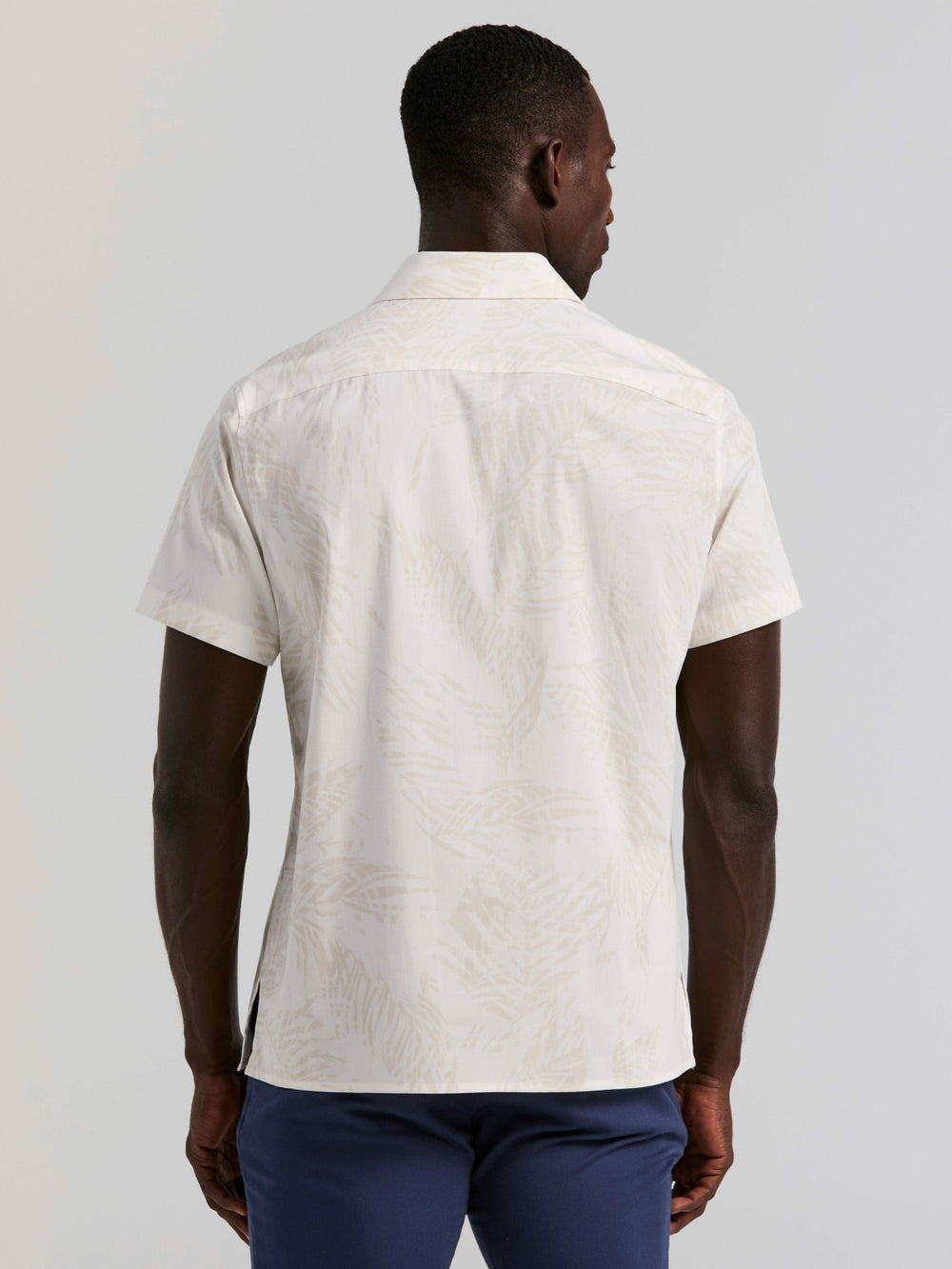 Textured Leaf Print Cotton Shirt