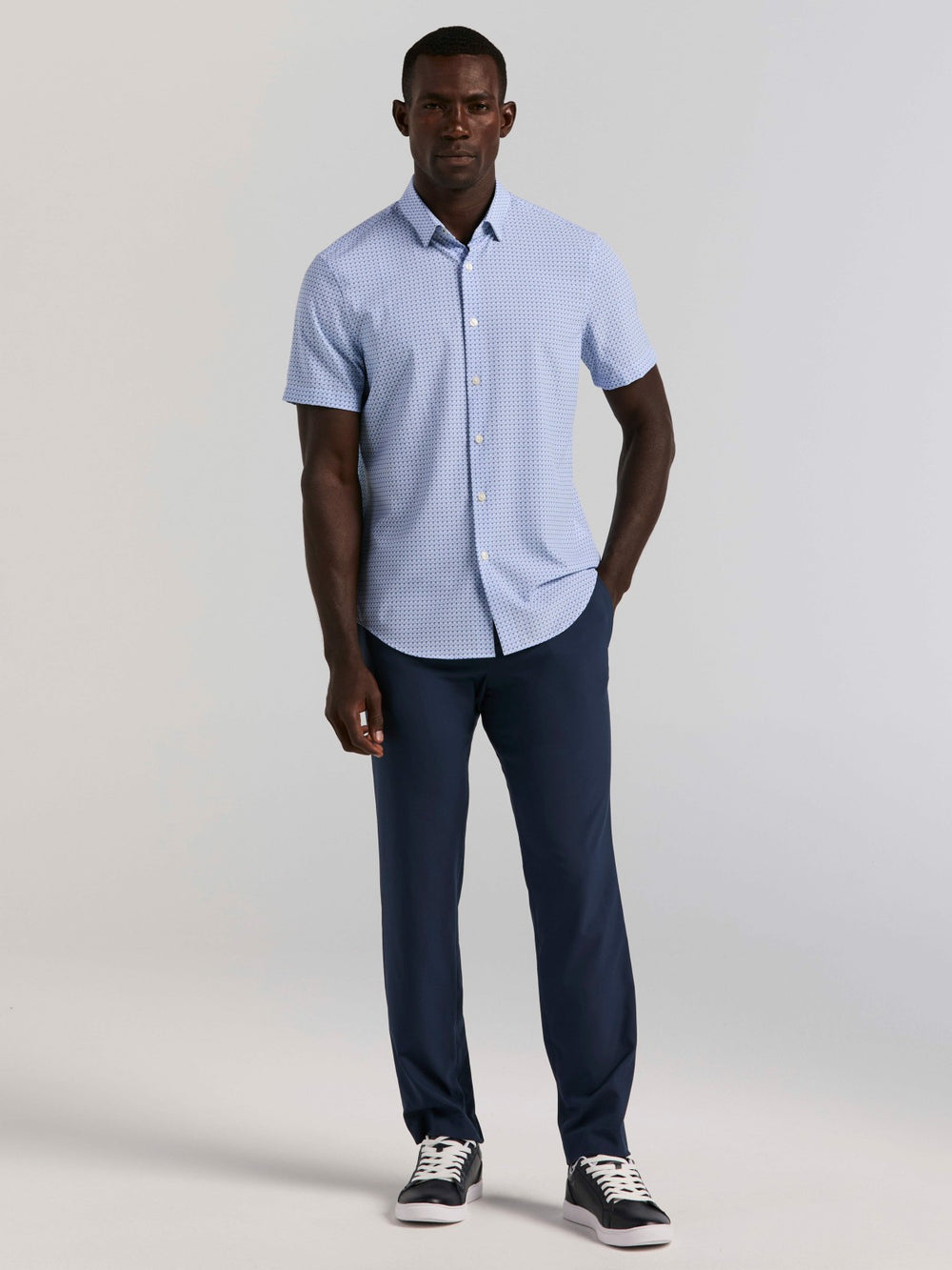 Slim Fit Cube Geometric Print Shirt