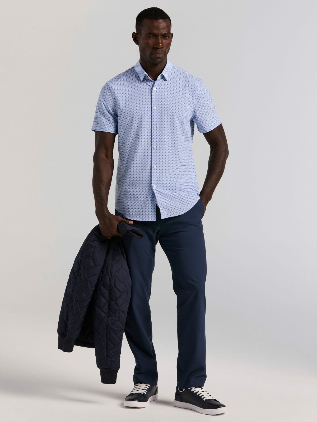 Slim Fit Cube Geometric Print Shirt