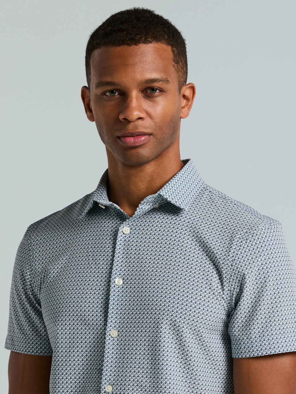 Slim Fit Cube Geometric Print Shirt