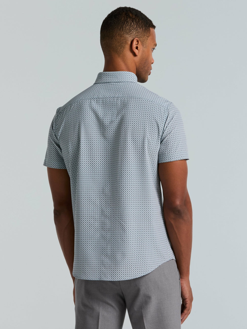 Slim Fit Cube Geometric Print Shirt