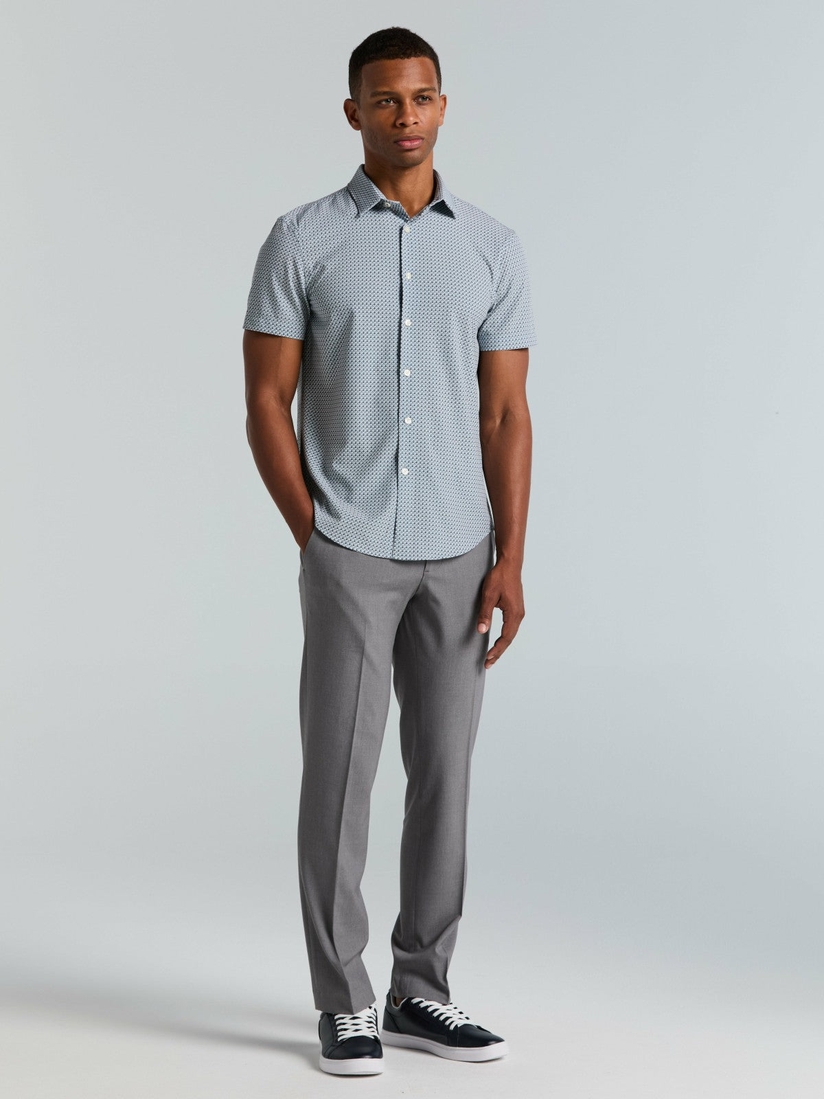 Slim Fit Cube Geometric Print Shirt