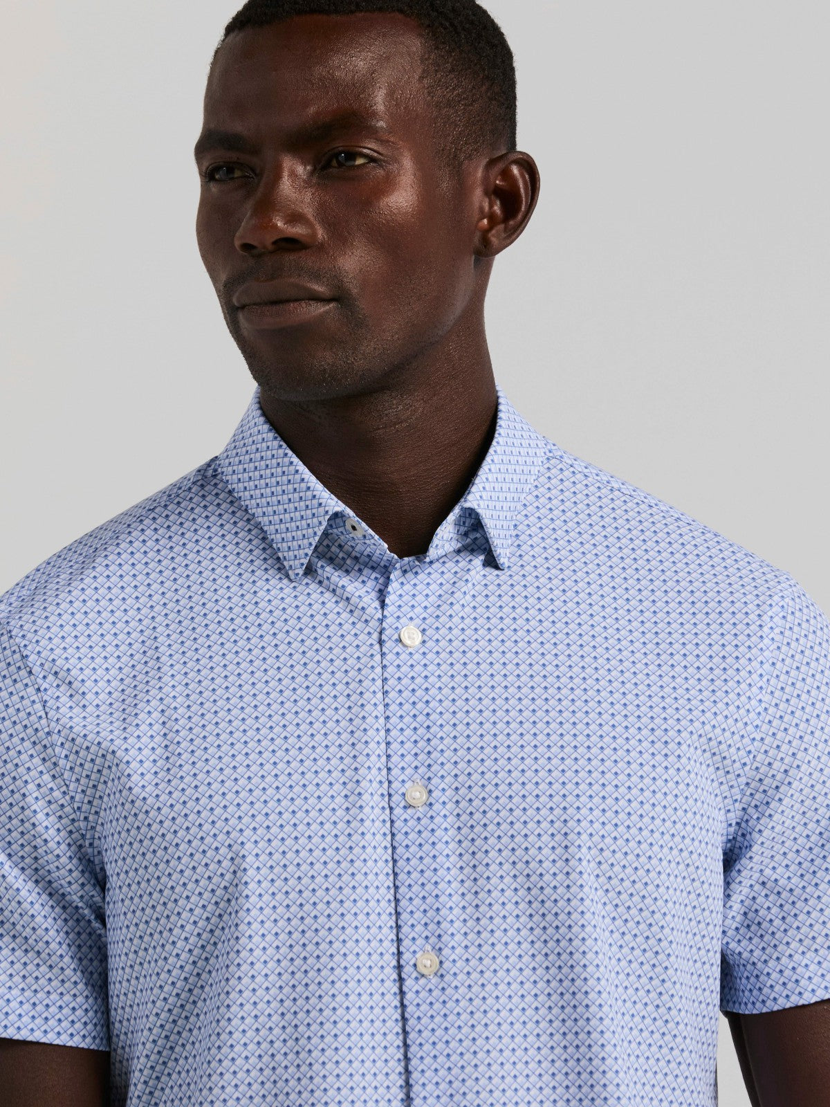 Slim Fit Cube Geometric Print Shirt