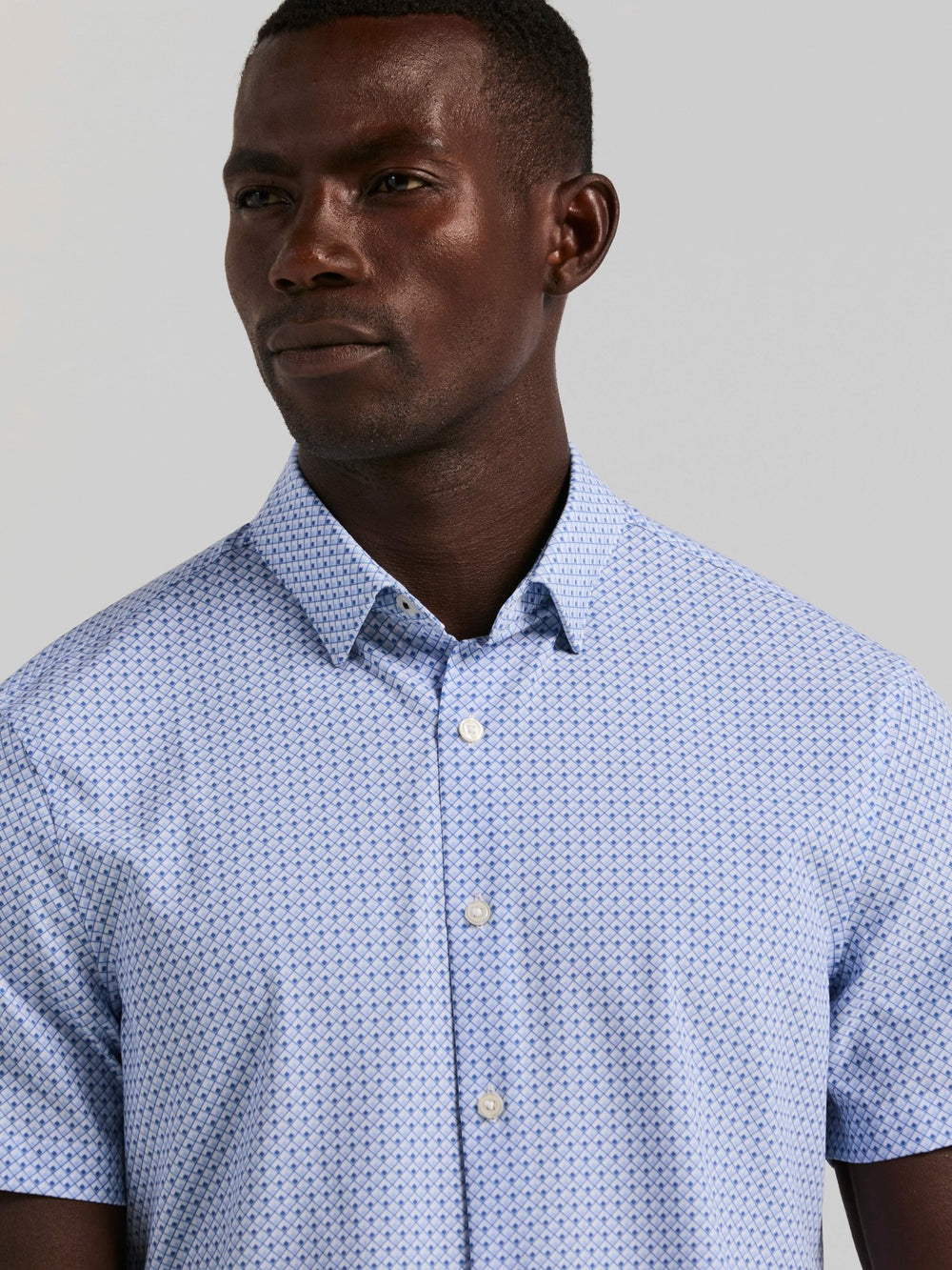 Slim Fit Cube Geometric Print Shirt