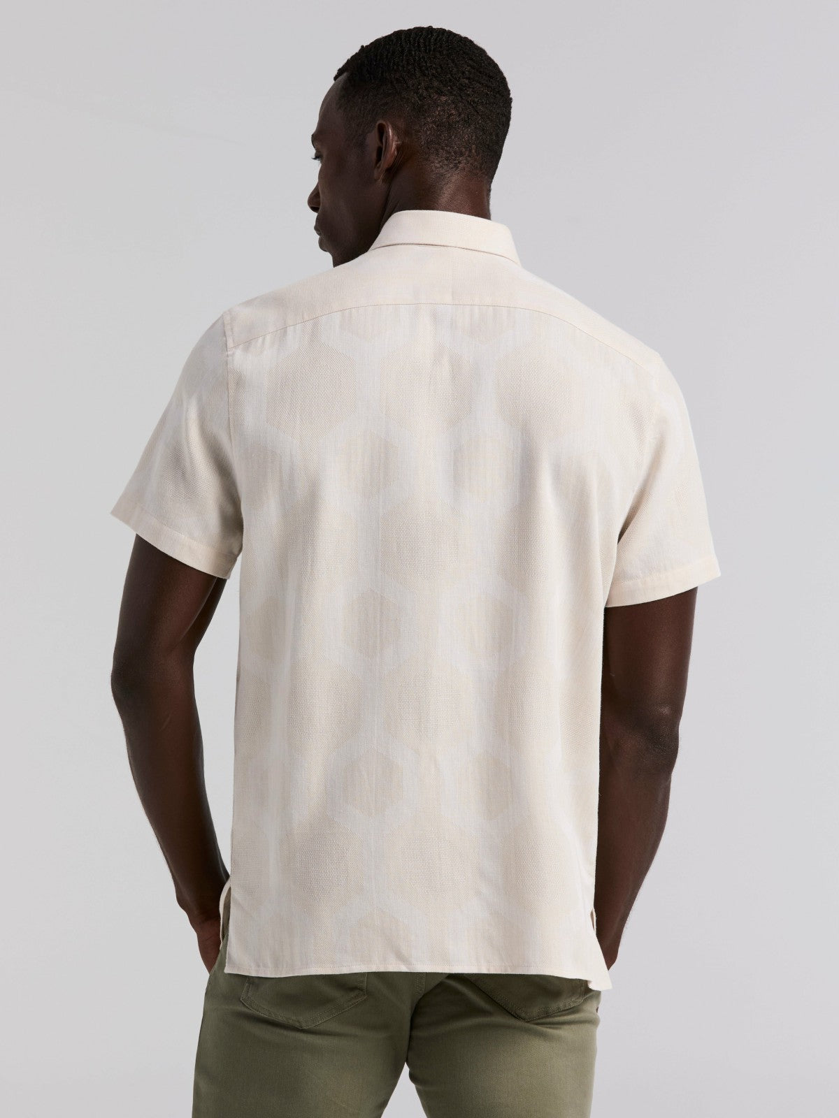 Cotton Linen Geo Jacquard Shirt